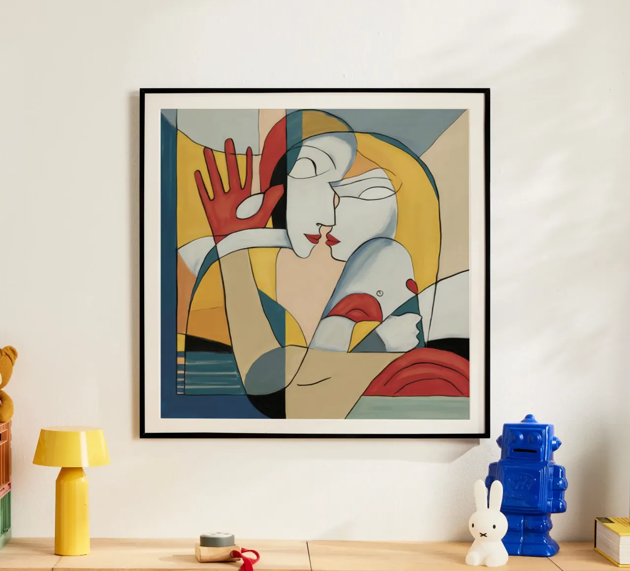 Amorevole abbraccio artistico poster con telaio in alluminio da Crimson Whisper