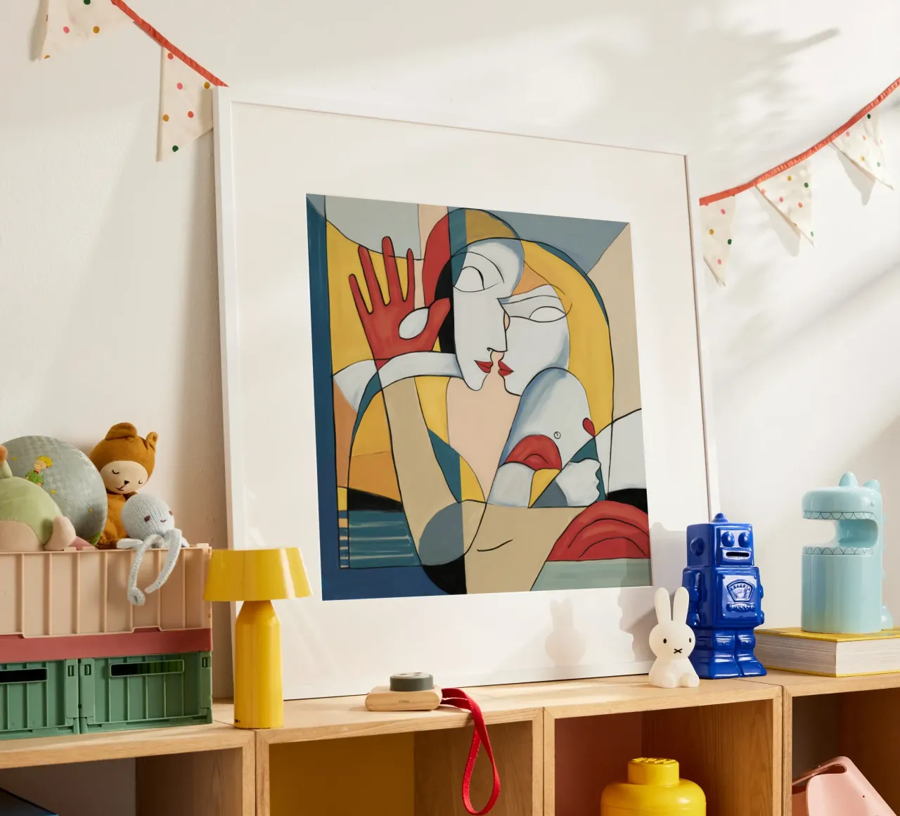 Amorevole abbraccio artistico poster con telaio in alluminio da Crimson Whisper