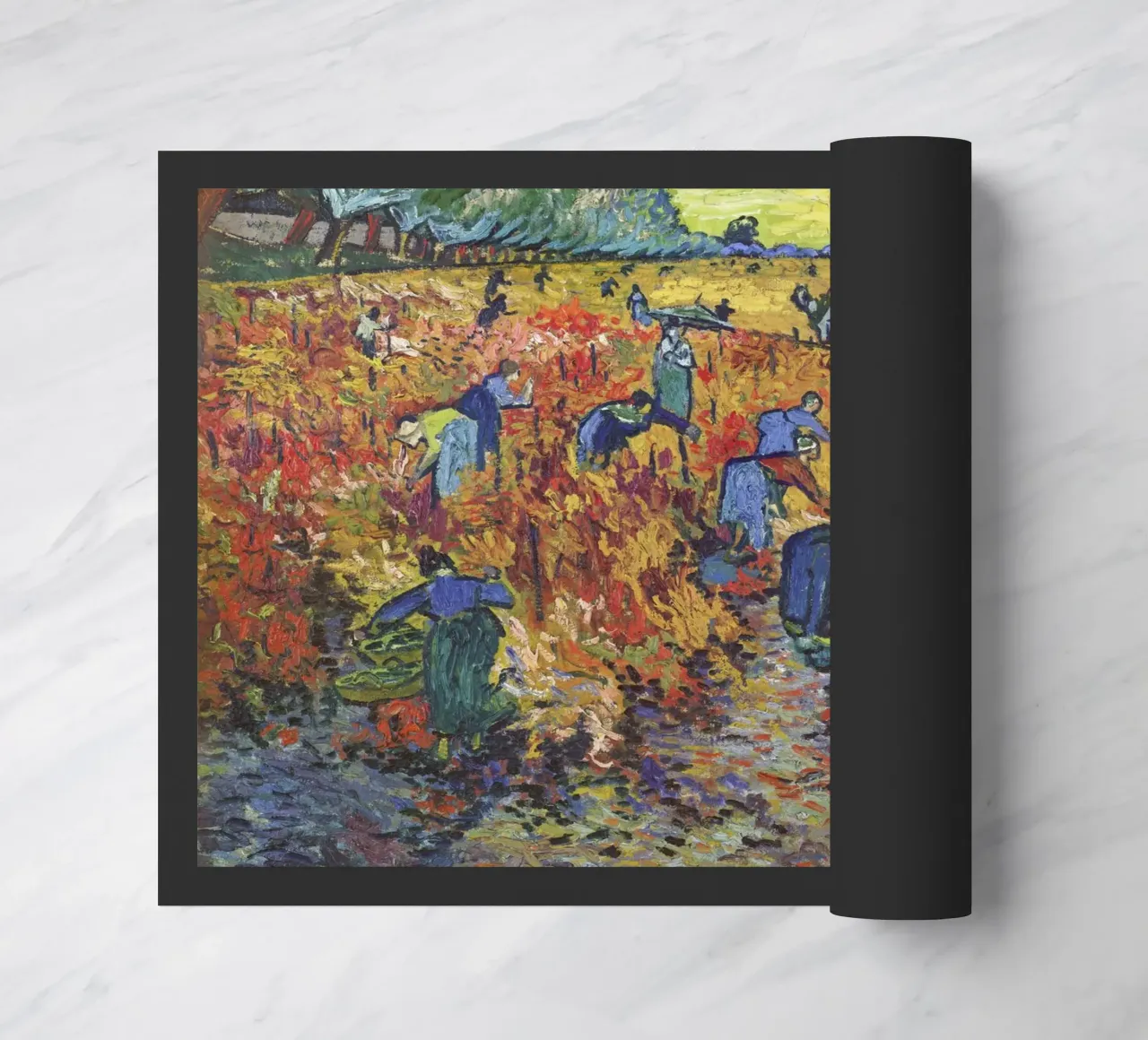 El viñedo rojo (1888) de Vincent van Gogh felpudo de Van Gogh Prints