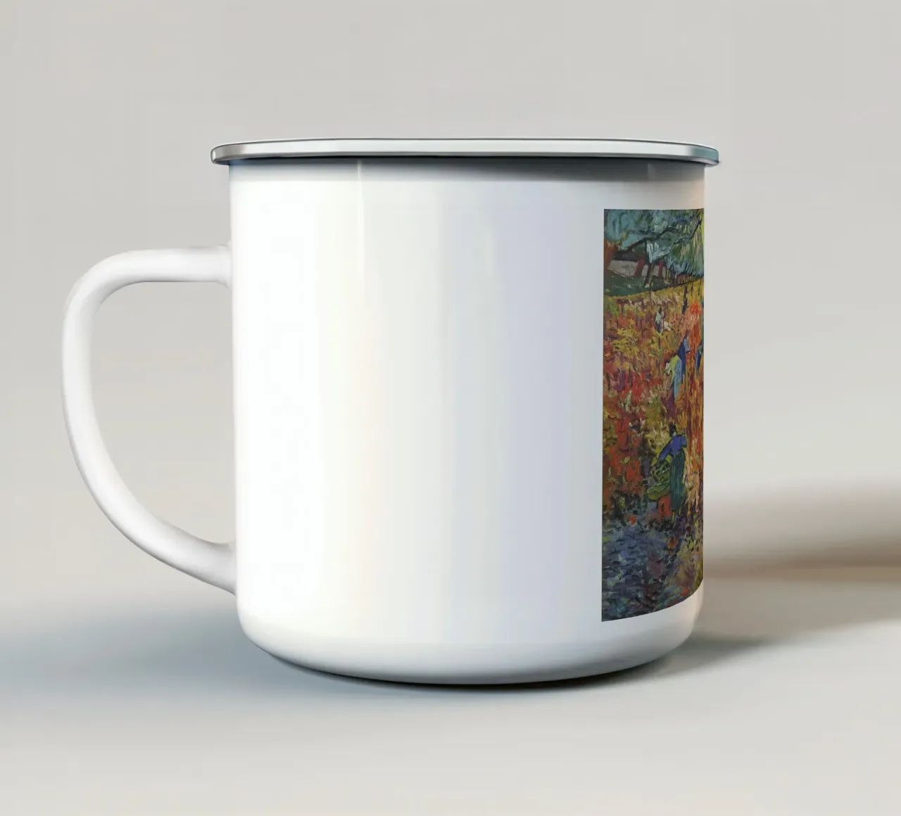 La vigna rossa di Vincent van Gogh (1888) tazza in smalto da Van Gogh Prints