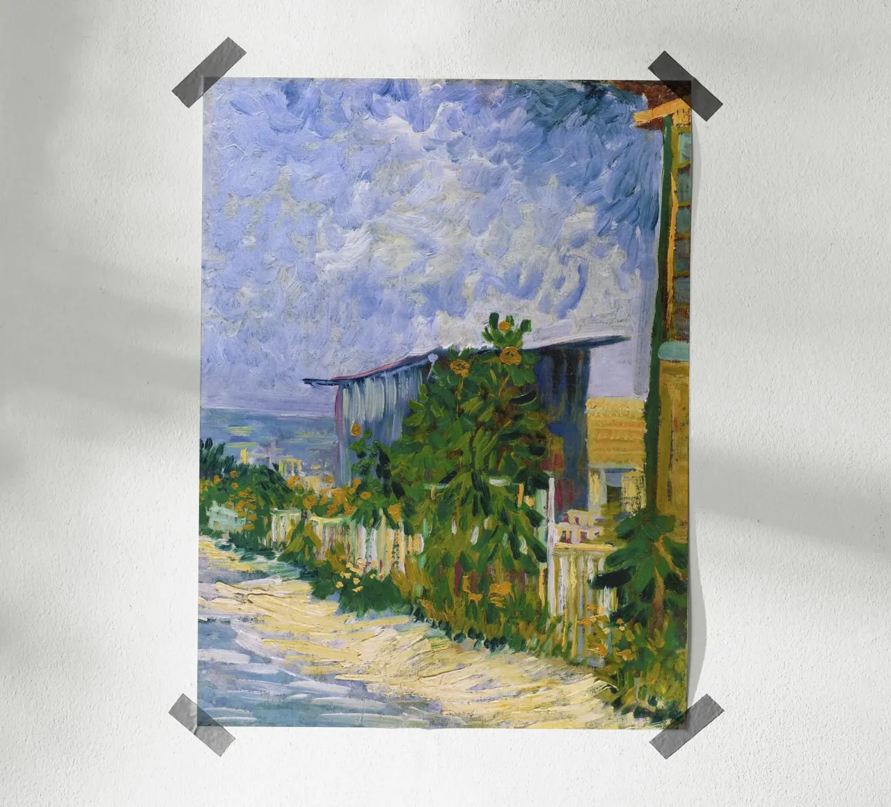 Il rifugio di Vincent van Gogh a Montmartre (1887) poster con telaio in alluminio da Van Gogh Prints
