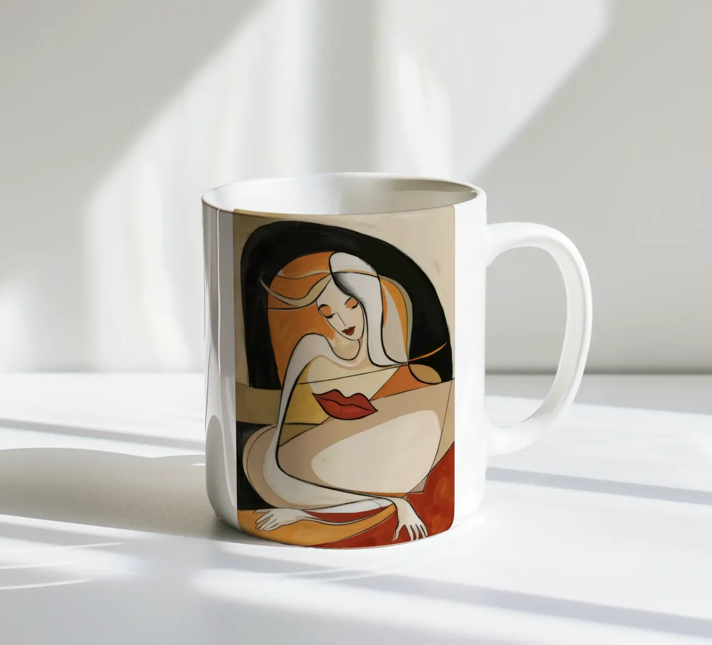 Contemplative Grace ceramic mug by Crimson Whisper