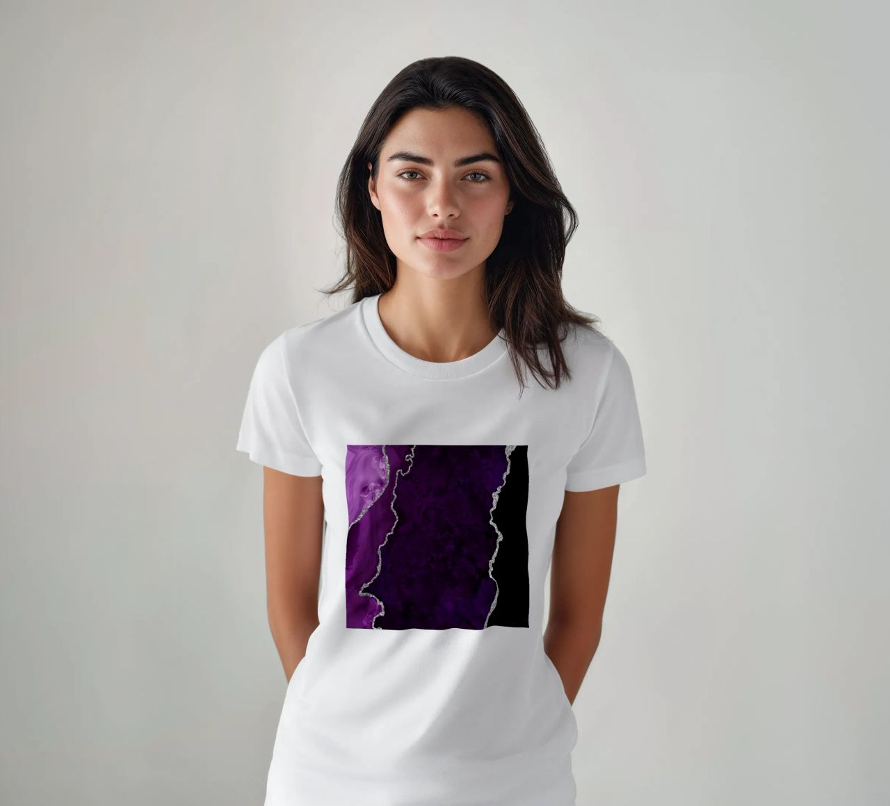 Agata viola e argento Texture 01 t-shirt da Gemstone Textures