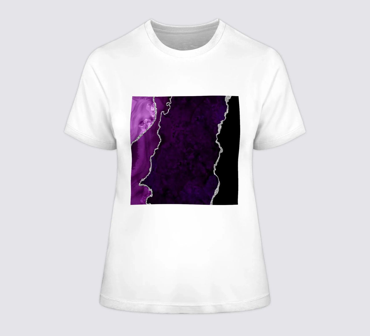Agata viola e argento Texture 01 t-shirt da donna da Gemstone Textures