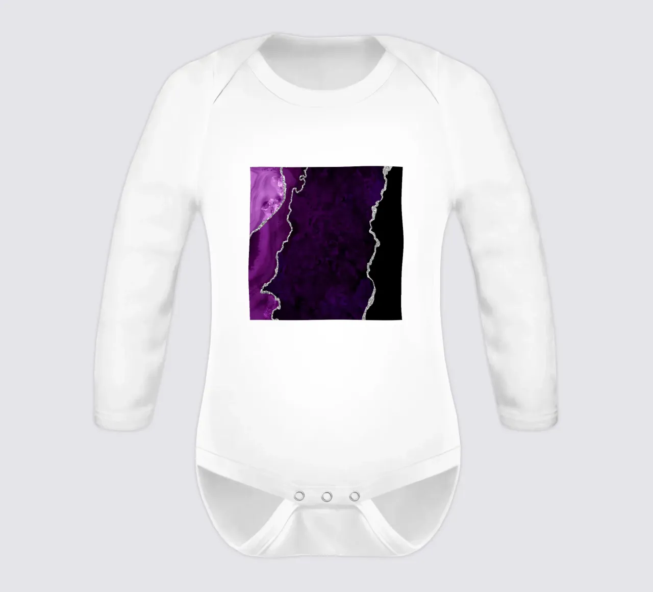Ágata morada y plateada Textura 01 body de manga larga de Gemstone Textures