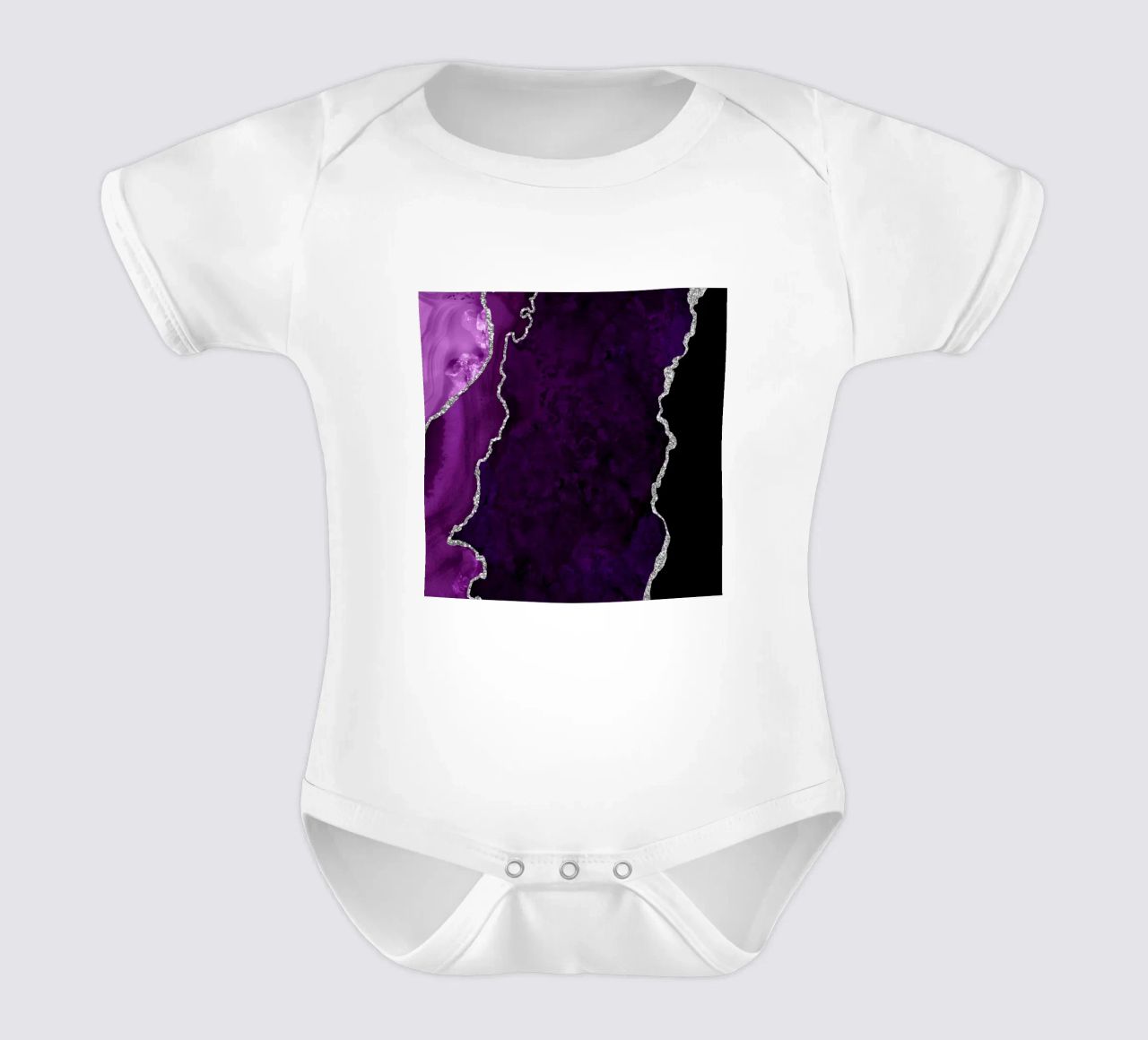 Agata viola e argento Texture 01 body neonato maniche corte da Gemstone Textures
