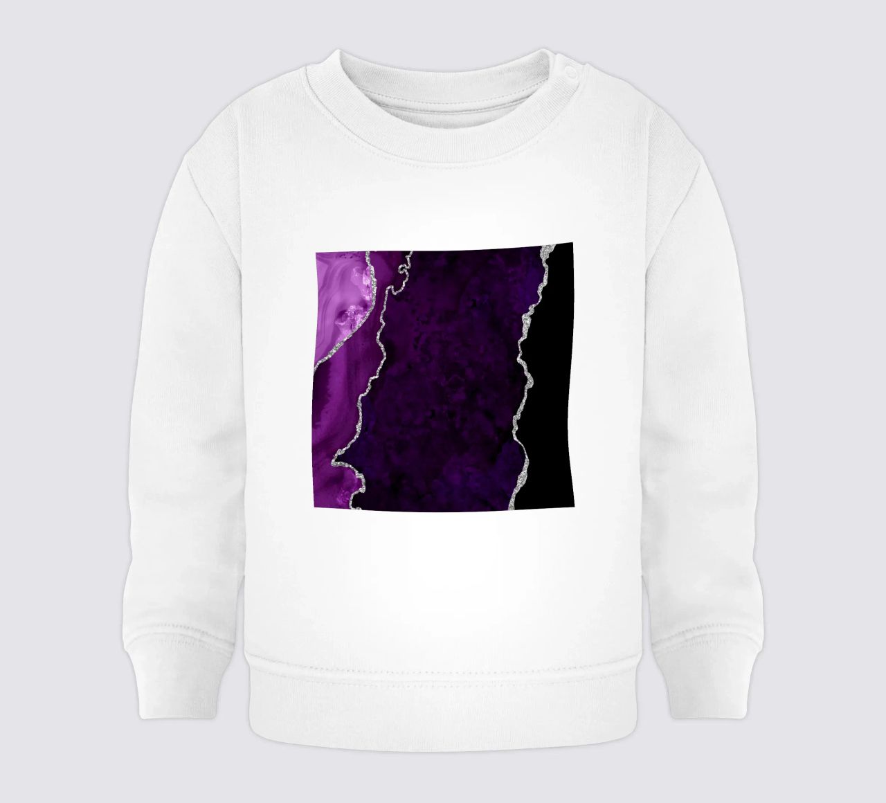 Agata viola e argento Texture 01 felpa neonato da Gemstone Textures