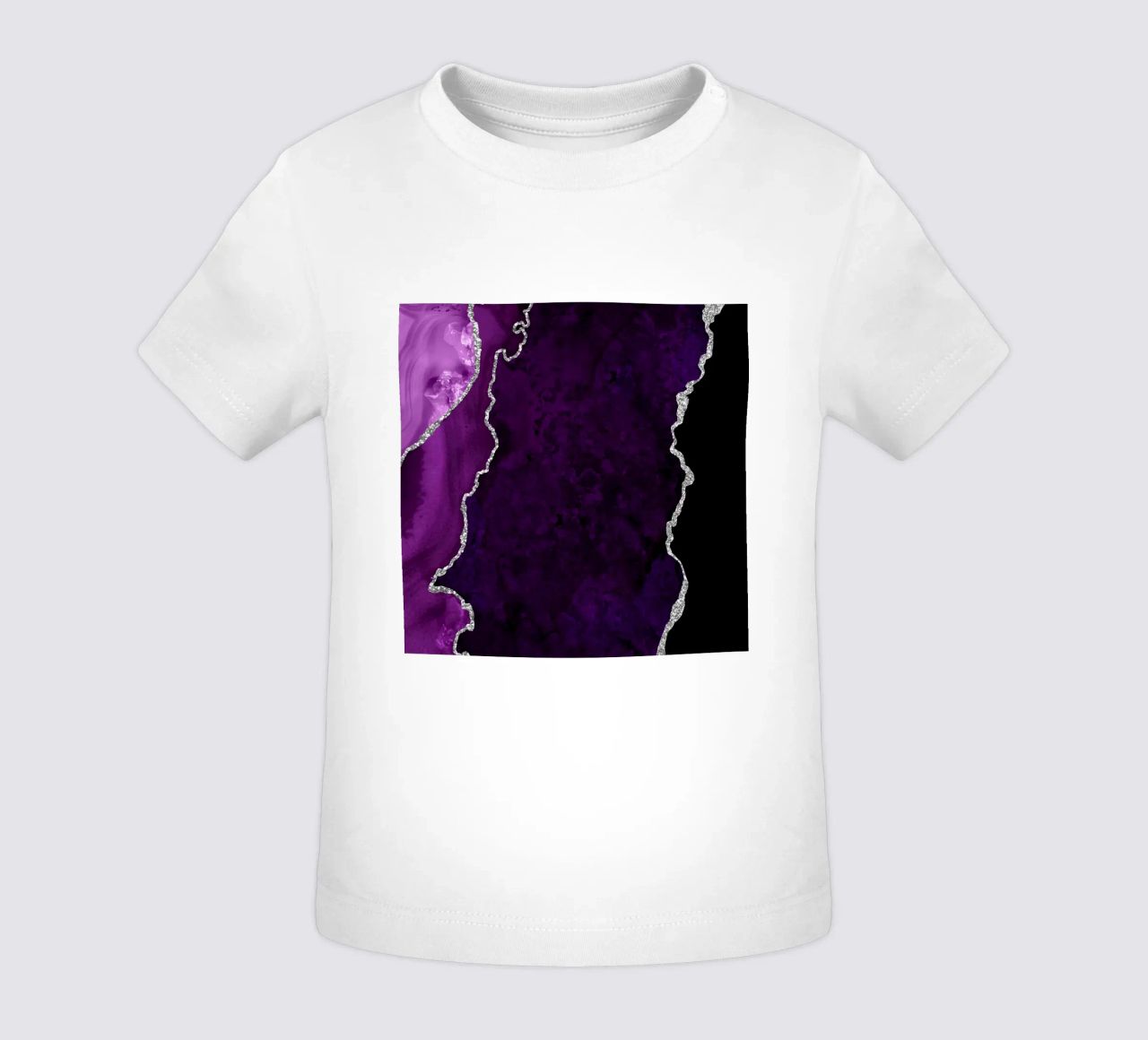 Agata viola e argento Texture 01 maglietta neonato da Gemstone Textures