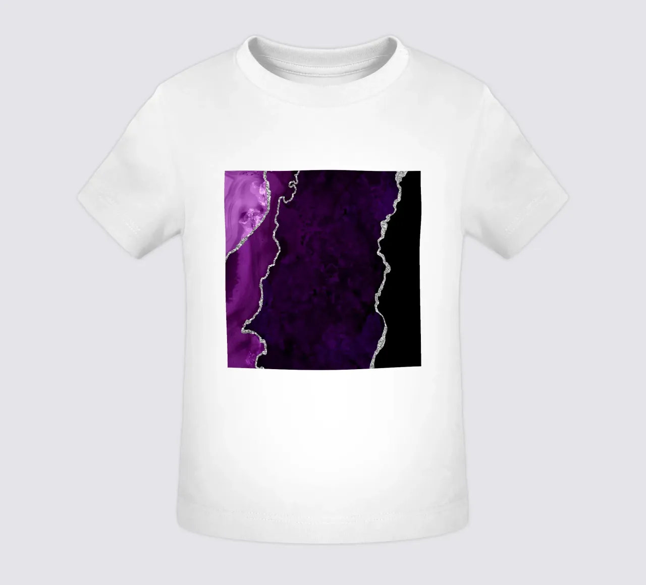 Lila & Silber Achat Textur 01 Baby T-Shirt von Gemstone Textures