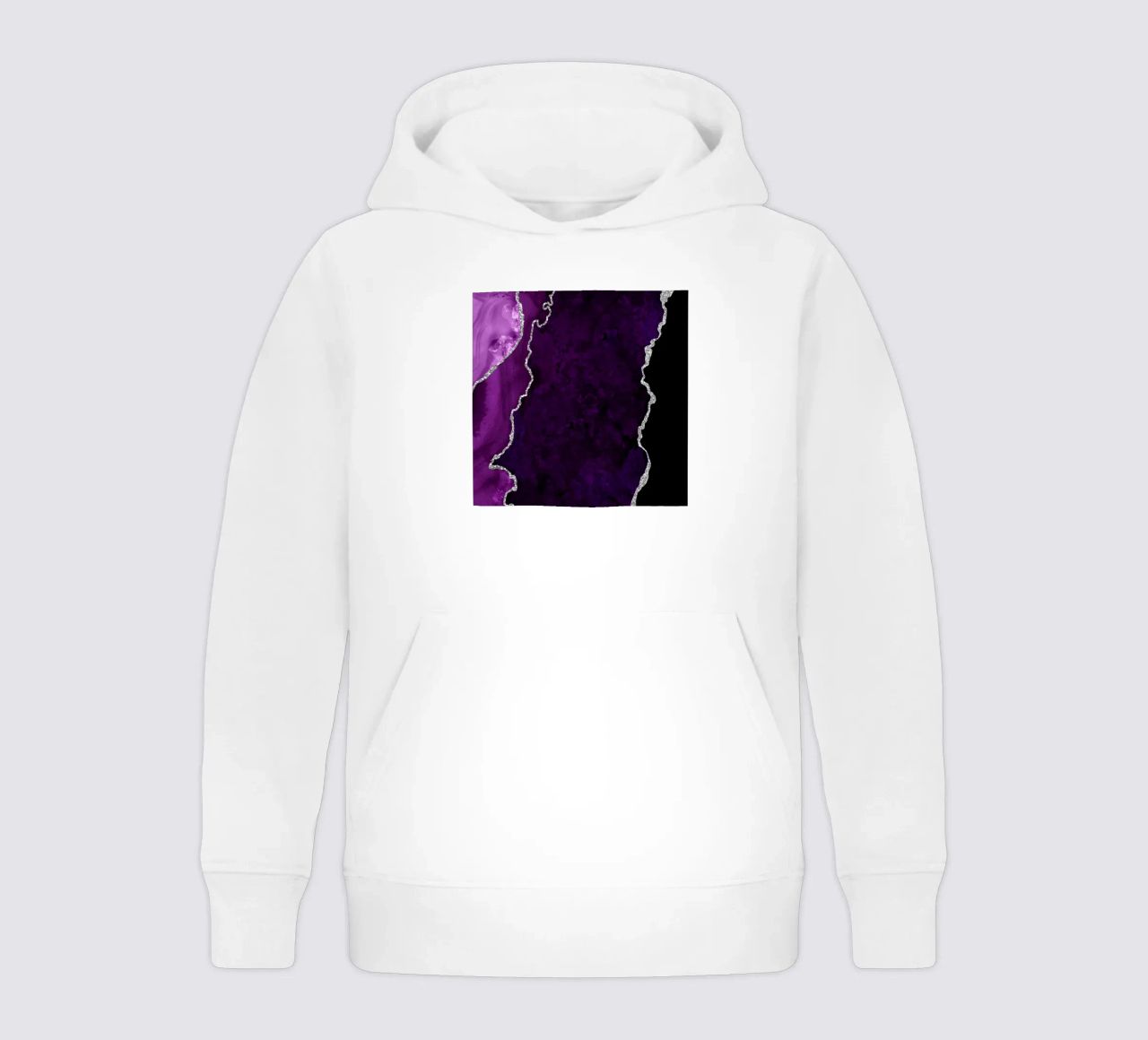 Agata viola e argento Texture 01 felpa bambino con cappuccio da Gemstone Textures