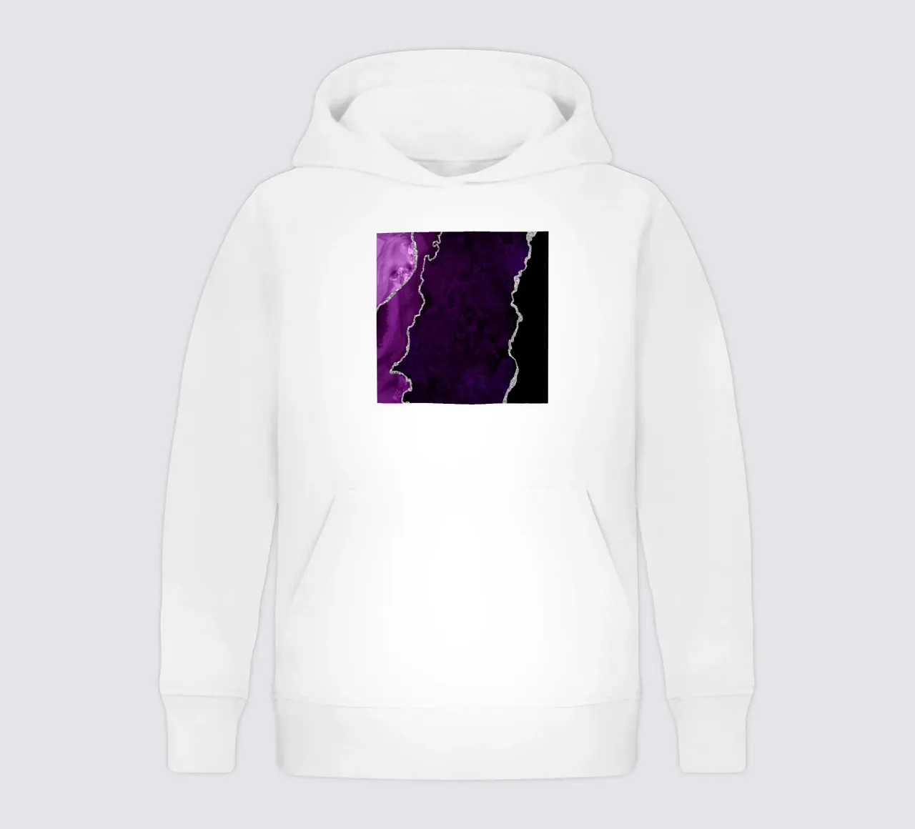 Lila & Silber Achat Textur 01 Kinder Hoodie von Gemstone Textures