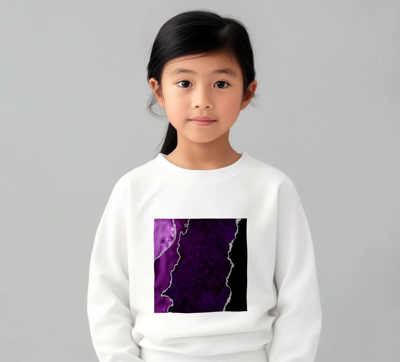 Agata viola e argento Texture 01 felpa bambino da Gemstone Textures