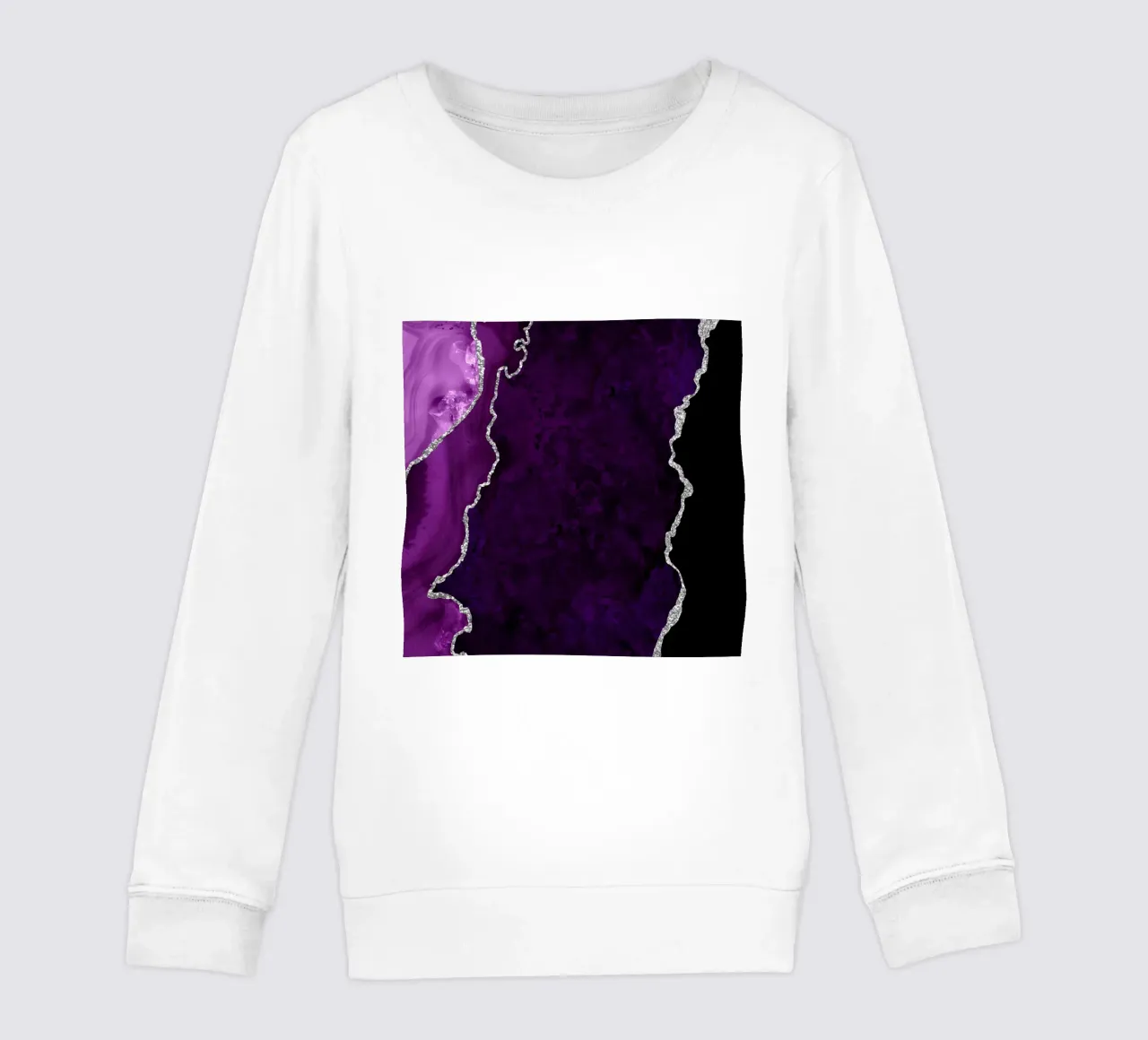 Agate violette et argentée Texture 01 sweat enfant de Gemstone Textures