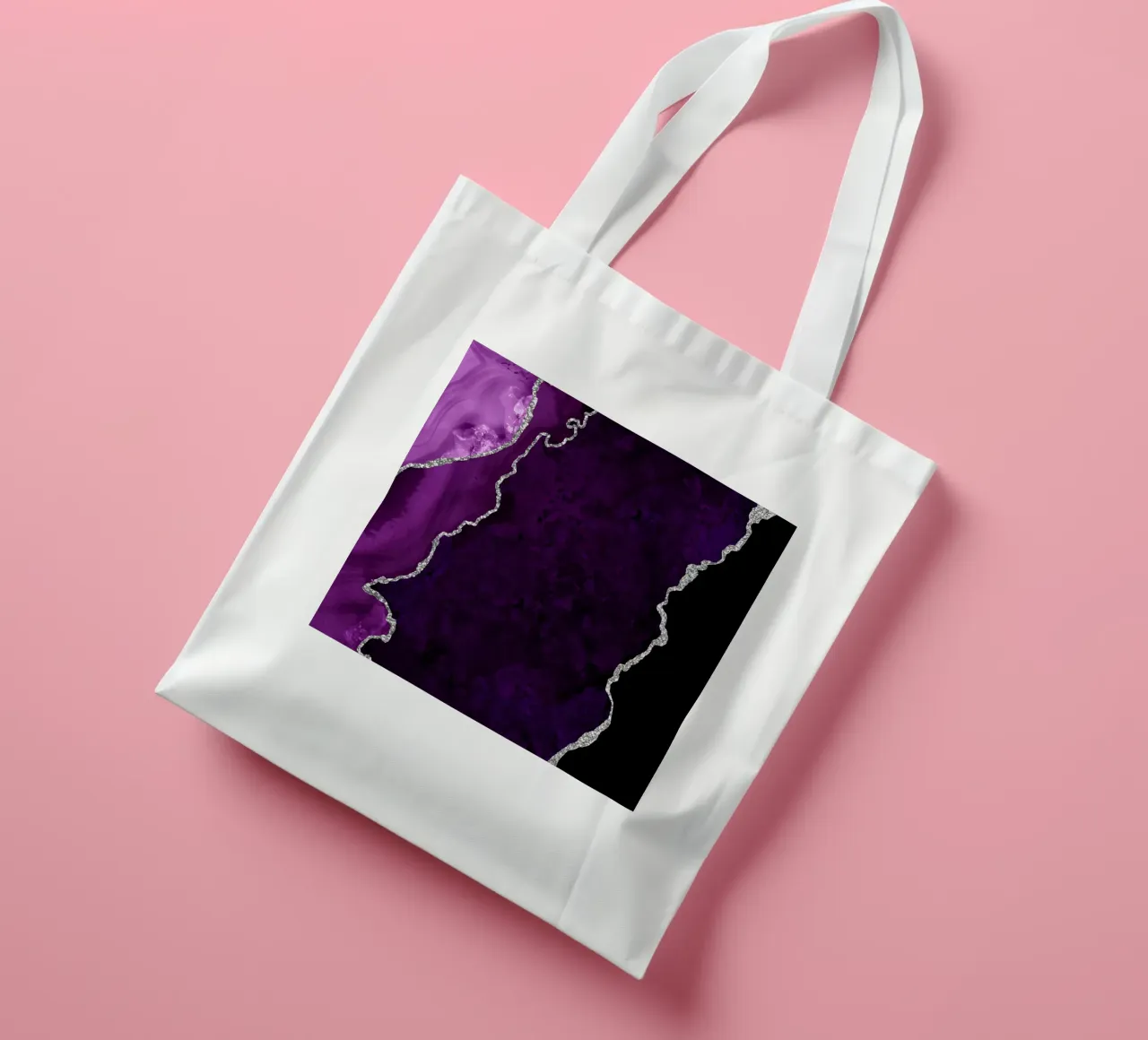 Ágata morada y plateada Textura 01 tote bag de Gemstone Textures