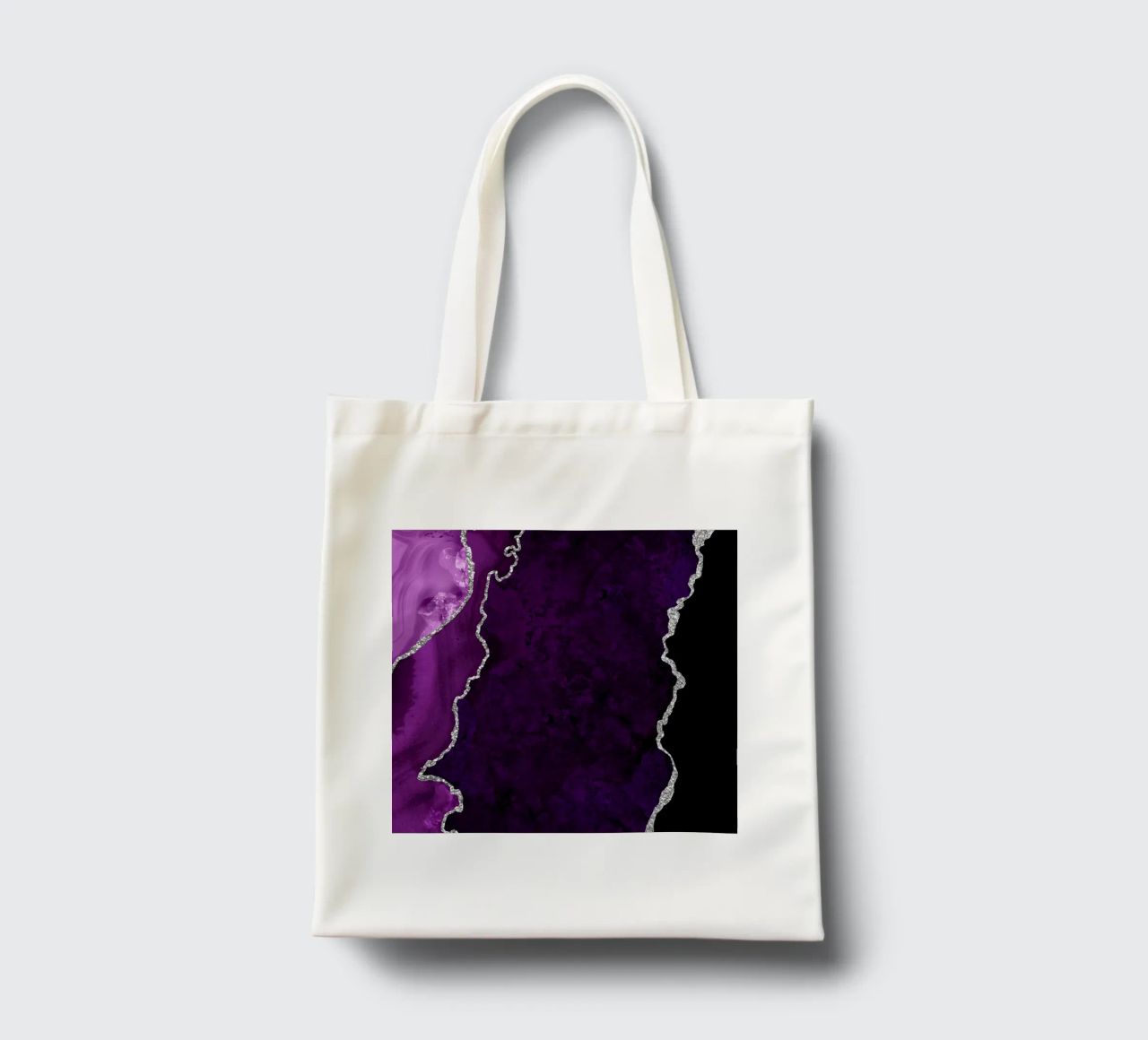 Agata viola e argento Texture 01 borsa in juta da Gemstone Textures