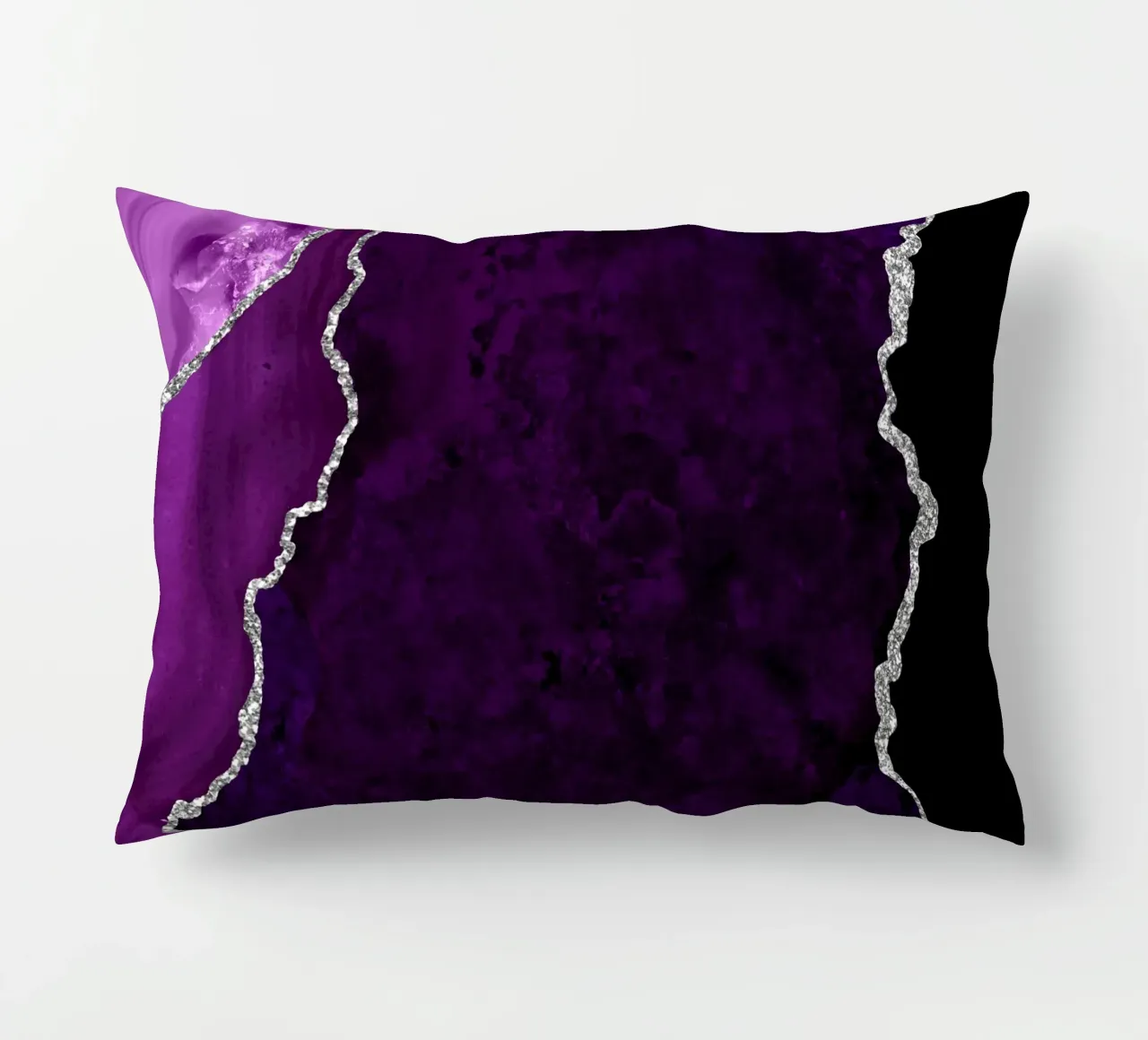 Lila & Silber Achat Textur 01 Kissen von Gemstone Textures