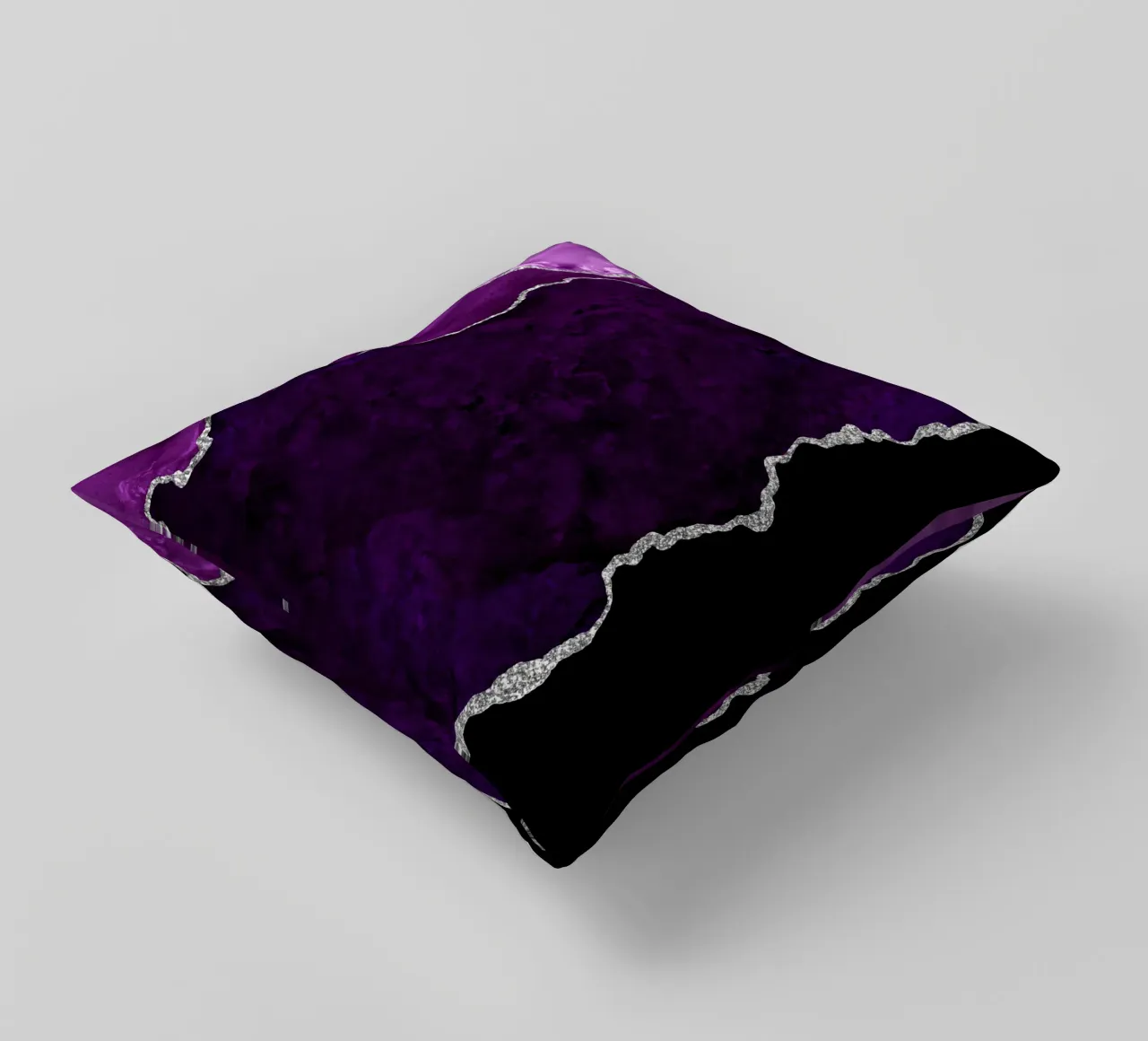 Paars & Zilver Agaat Textuur 01 kussen van Gemstone Textures