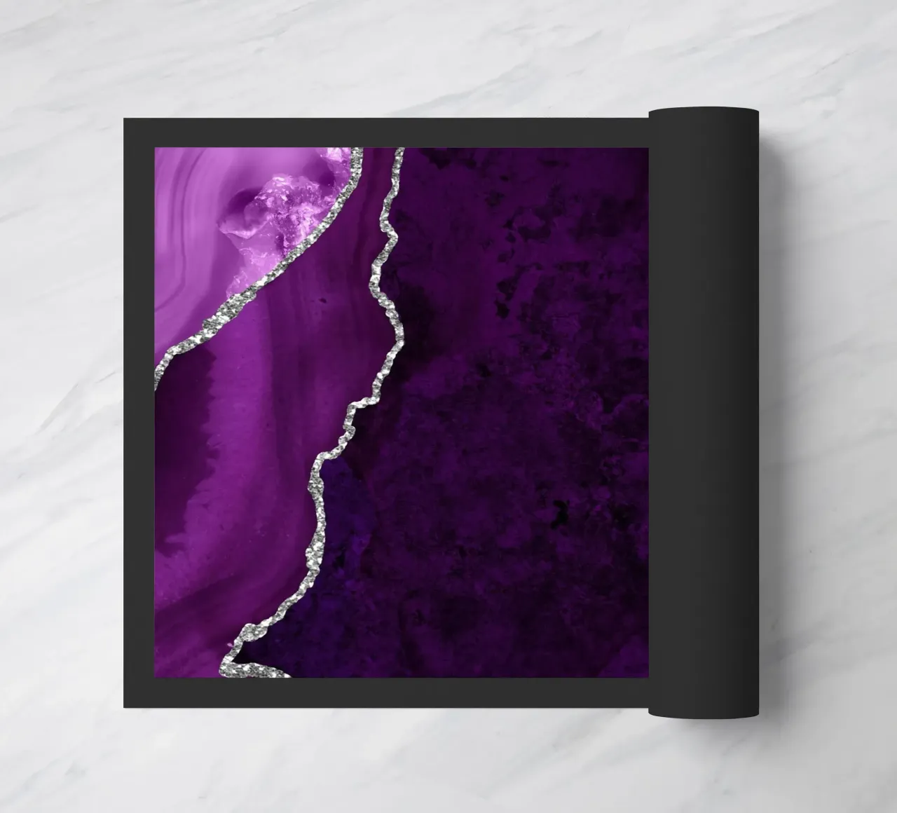 Agate violette et argentée Texture 01 paillasson de Gemstone Textures