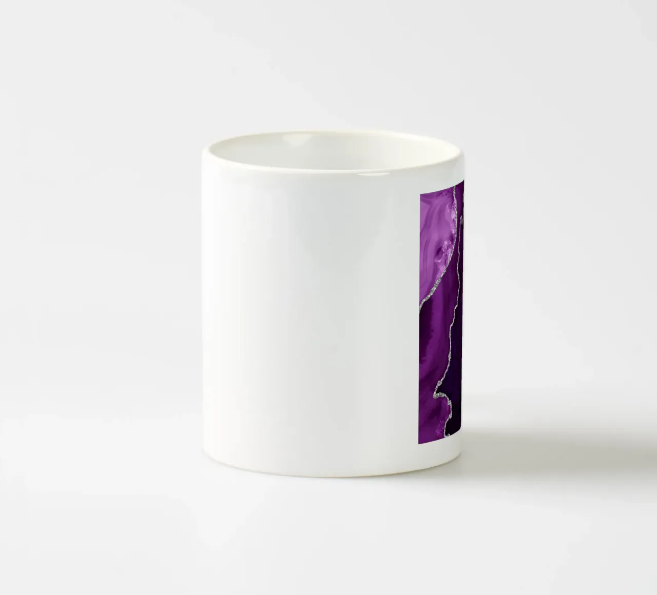 Lila & Silber Achat Textur 01 Keramik Tasse von Gemstone Textures