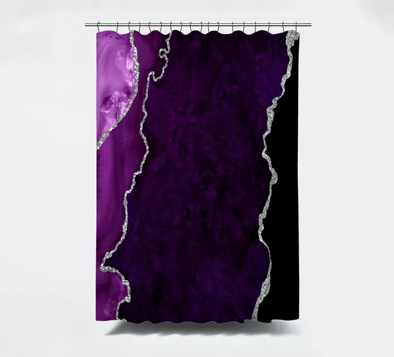 Paars & Zilver Agaat Textuur 01 douchegordijn van Gemstone Textures