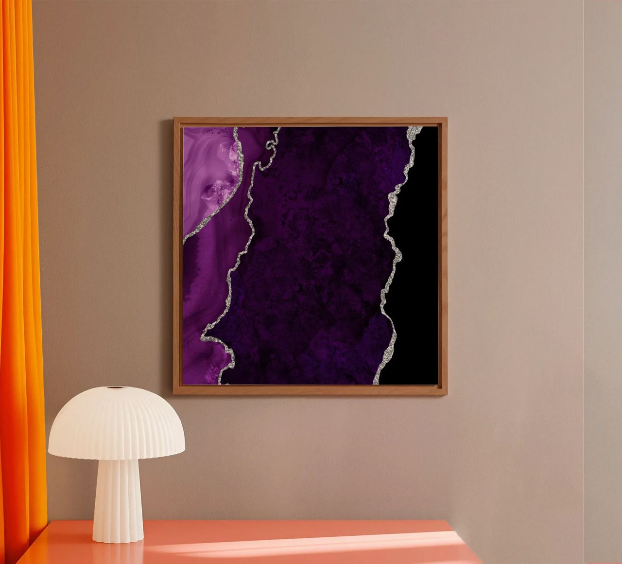 Agata viola e argento Texture 01 alluminio dibond da Gemstone Textures