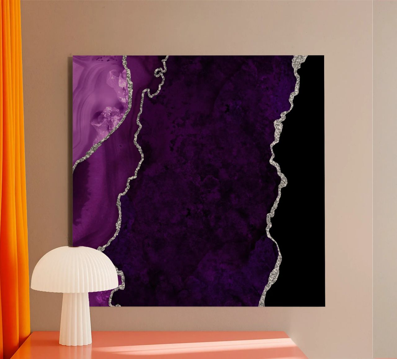 Agata viola e argento Texture 01 alluminio dibond da Gemstone Textures
