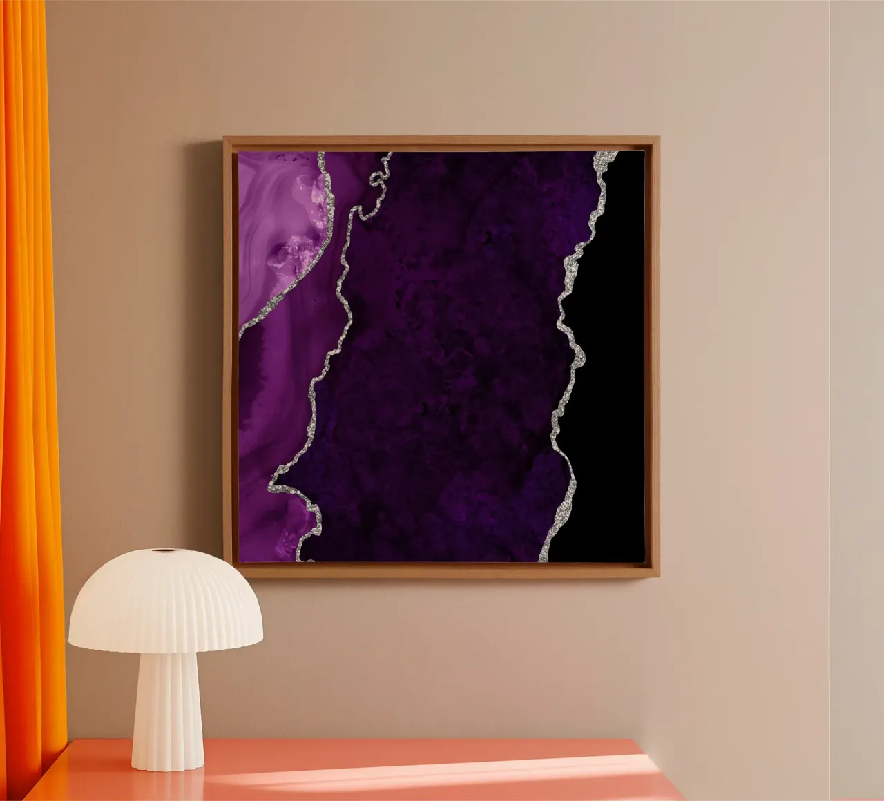 Lila & Silber Achat Textur 01 Leinwand von Gemstone Textures