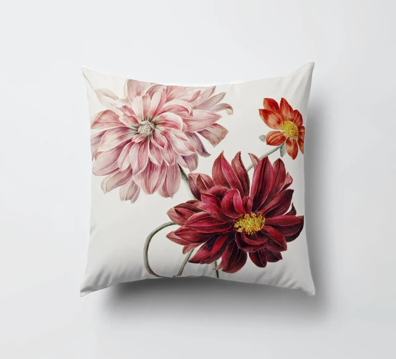 Dalie di Willem Hekking cuscino da Pretty Flowers Vintage Botanicals