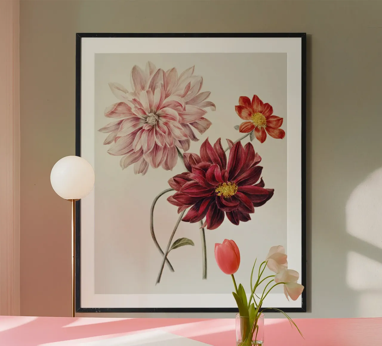 Dalie di Willem Hekking carta hahnemühle da Pretty Flowers Vintage Botanicals