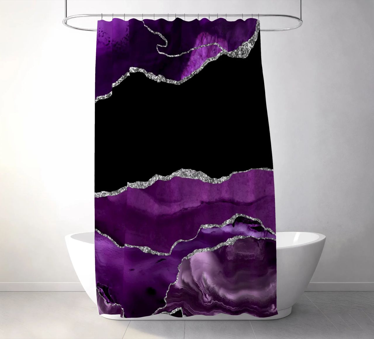 Agata viola e argento Texture 02 tenda da doccia da Gemstone Textures