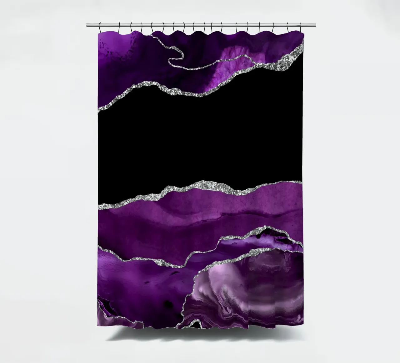 Paars & Zilver Agaat Textuur 02 douchegordijn van Gemstone Textures