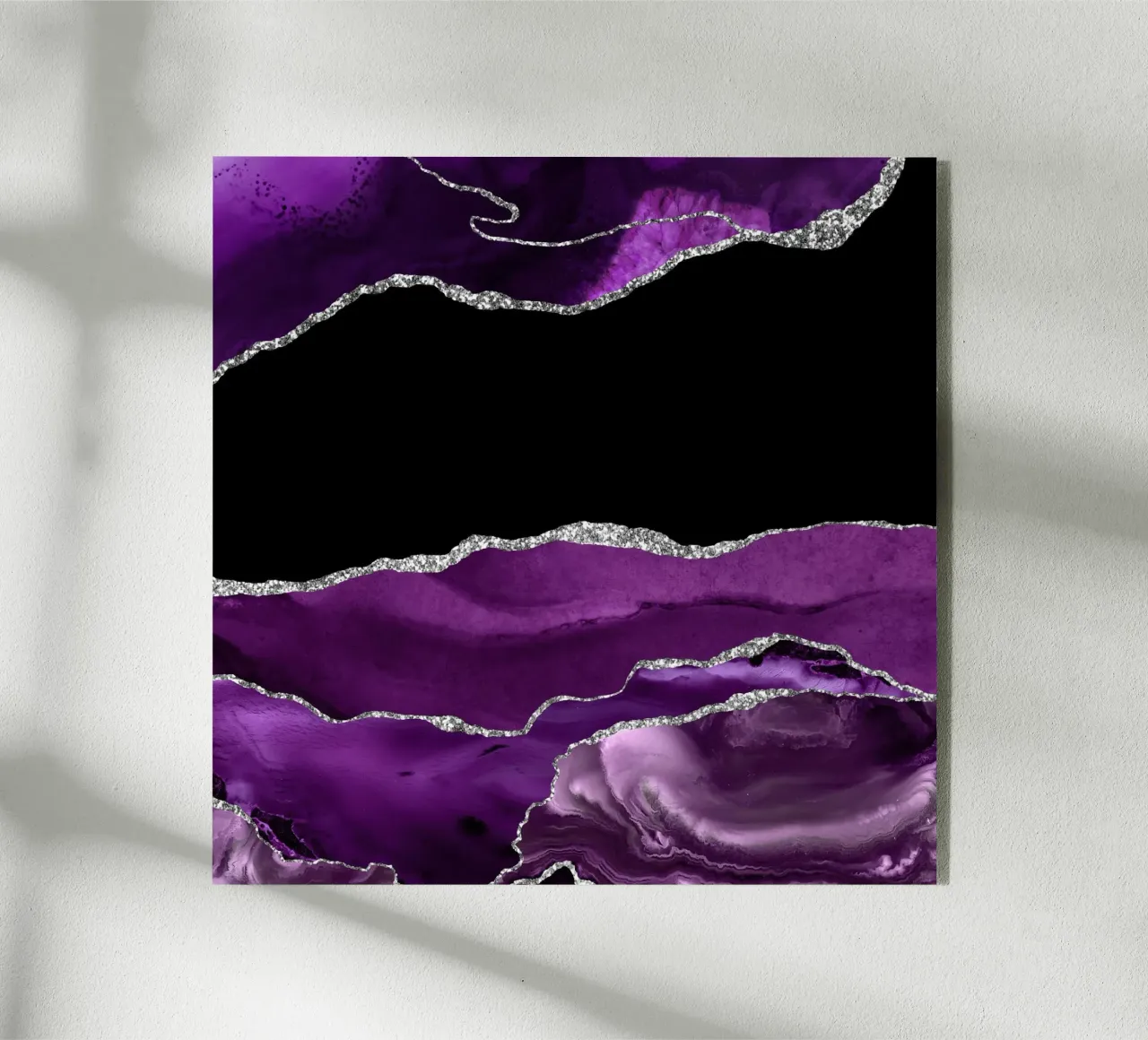 Paars & Zilver Agaat Textuur 02 acryl van Gemstone Textures