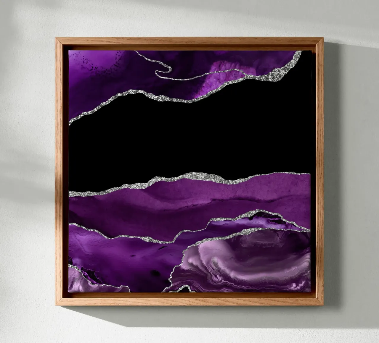 Lila & Silber Achat Textur 02 Leinwand von Gemstone Textures