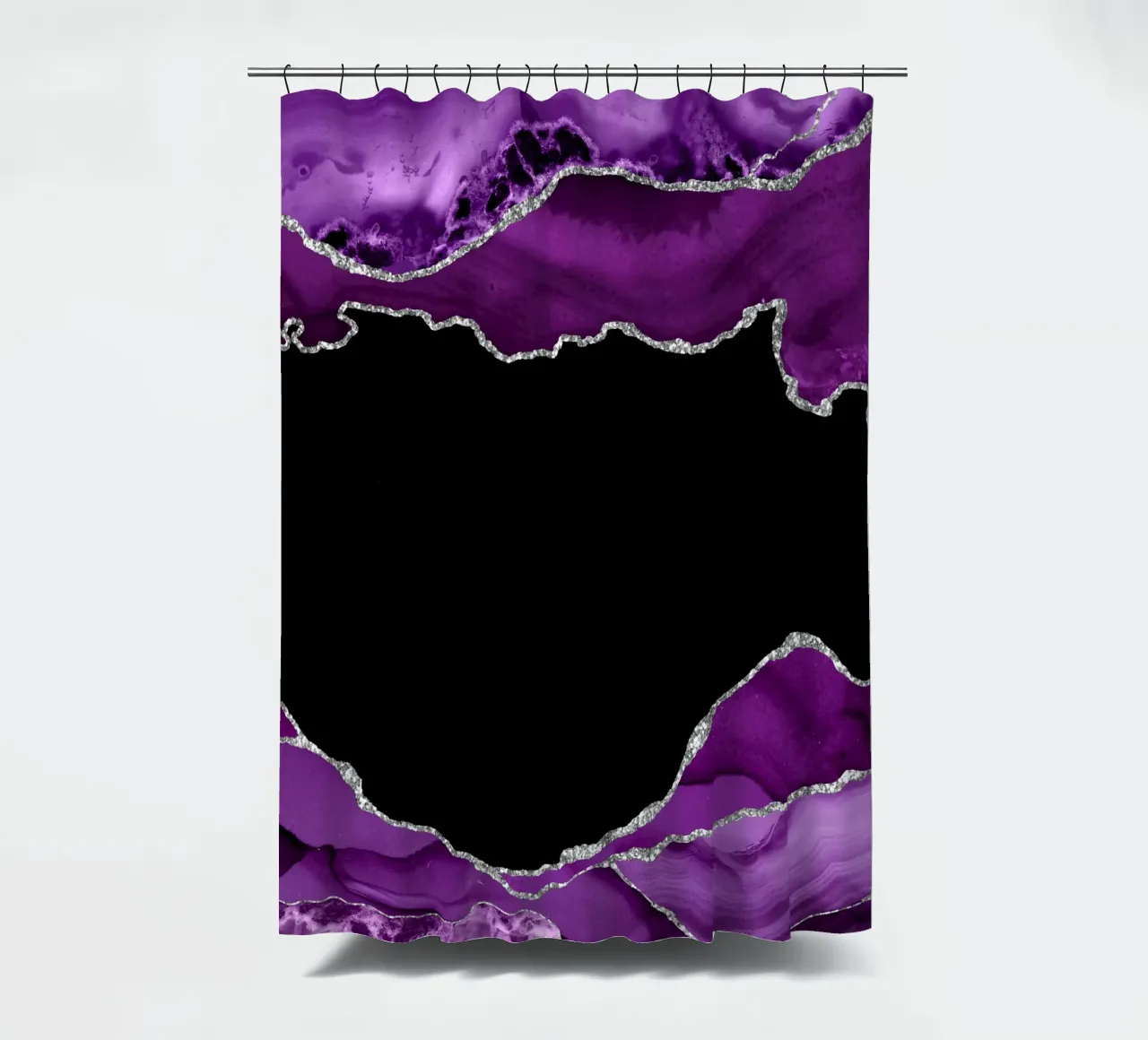 Lila & Silber Achat Textur 03 Duschvorhang von Gemstone Textures