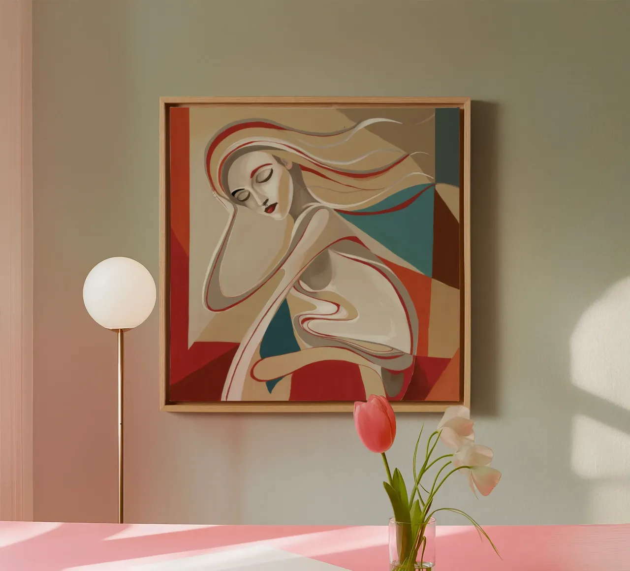 Ethereal Flow canvas with Floater frame by Crimson Whisper
