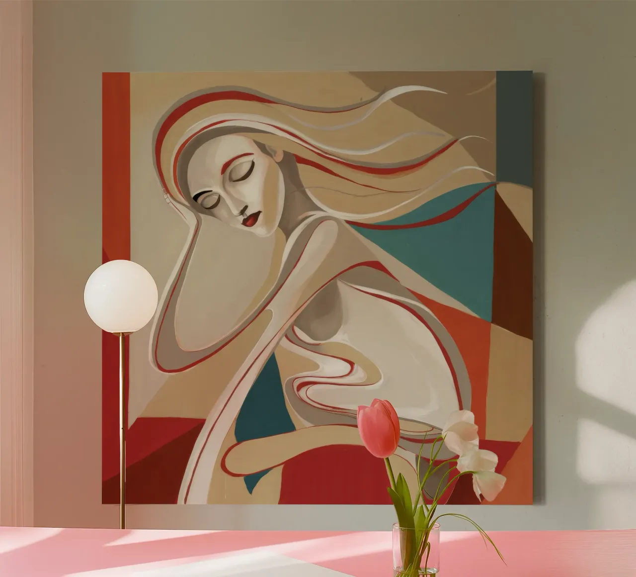 Ethereal Flow canvas with Floater frame by Crimson Whisper