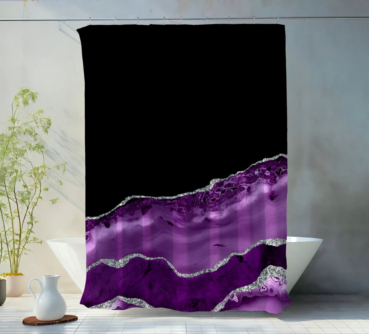 Agata viola e argento Texture 04 tenda da doccia da Gemstone Textures