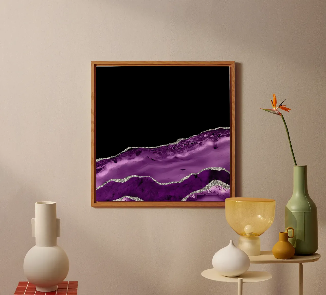 Agate violette et argentée Texture 04 alu dibond de Gemstone Textures