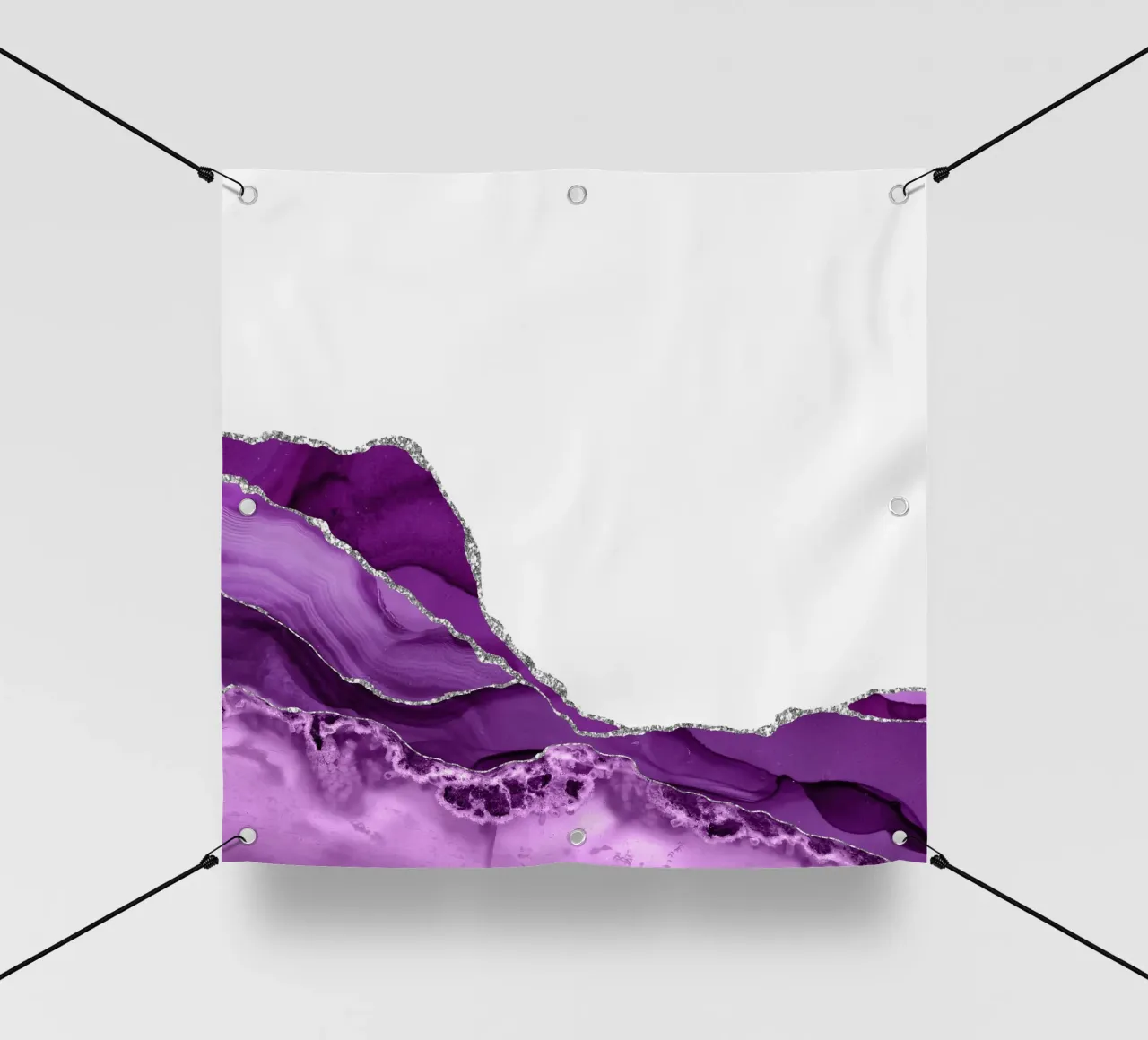 Lila & Silber Achat Textur 05 PVC Plane von Gemstone Textures