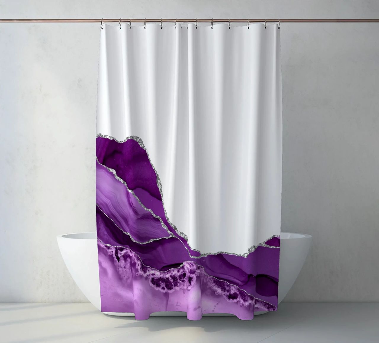Agata viola e argento Texture 05 tenda da doccia da Gemstone Textures