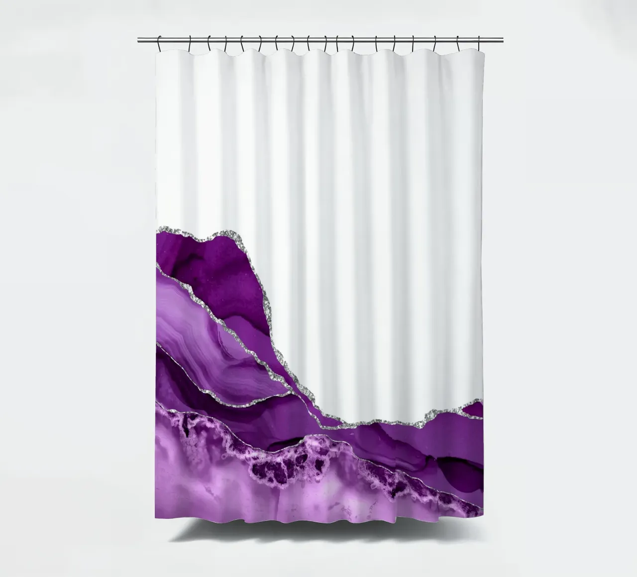 Paars & Zilver Agaat Textuur 05 douchegordijn van Gemstone Textures