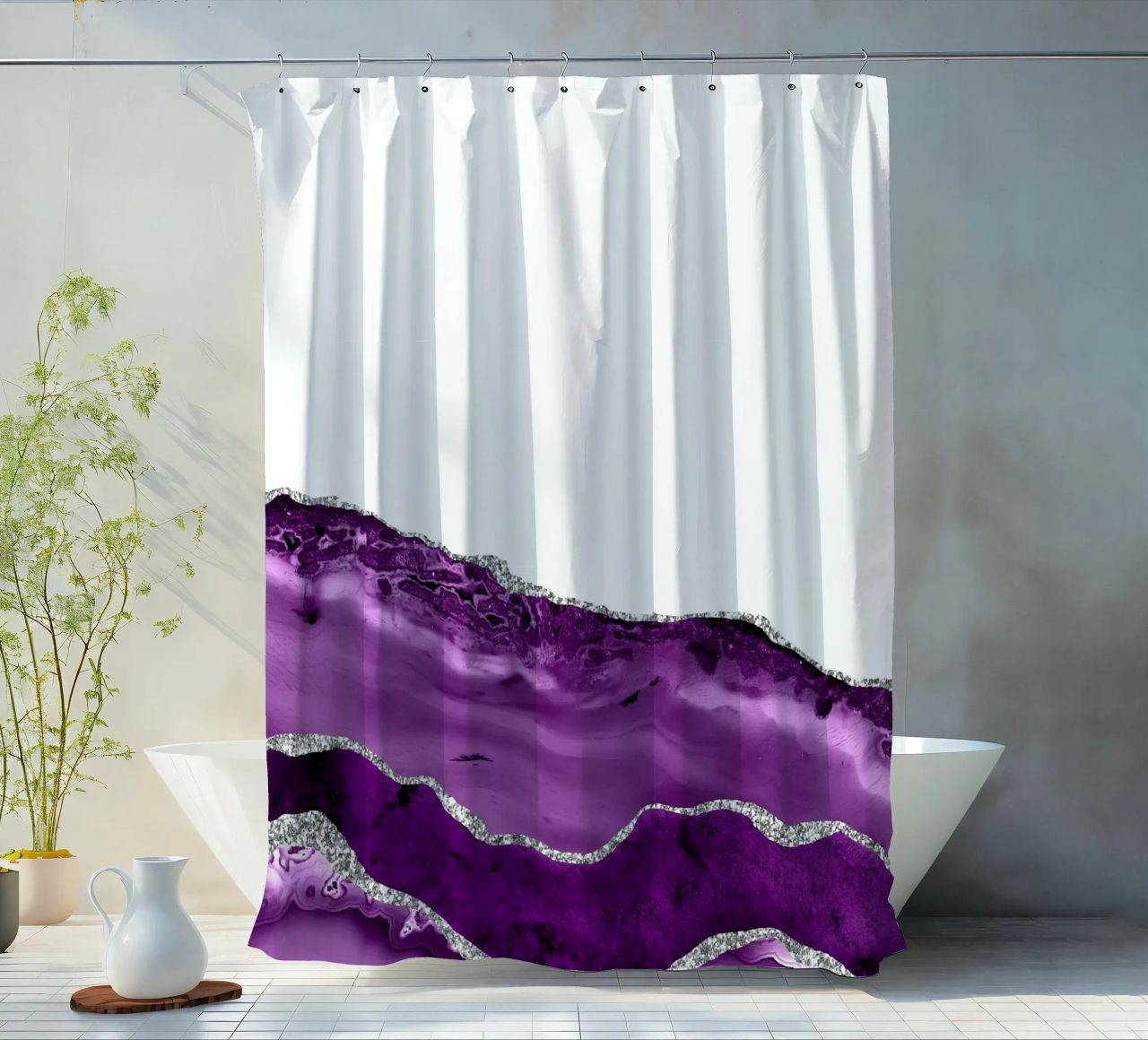 Agata viola e argento Texture 06 tenda da doccia da Gemstone Textures