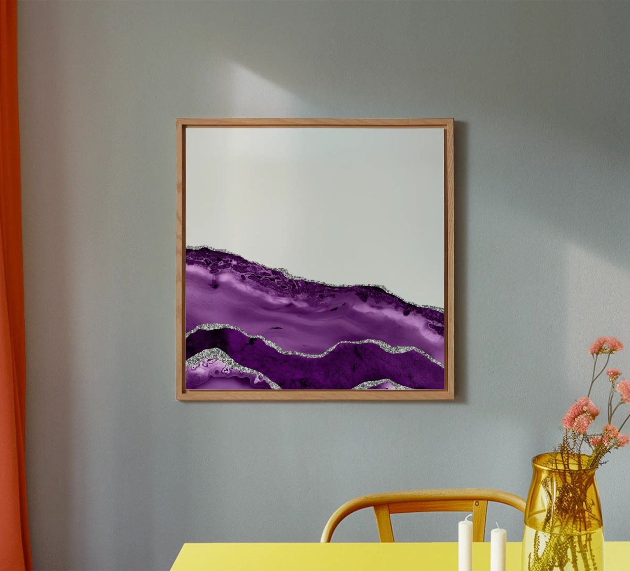 Agata viola e argento Texture 06 alluminio dibond da Gemstone Textures