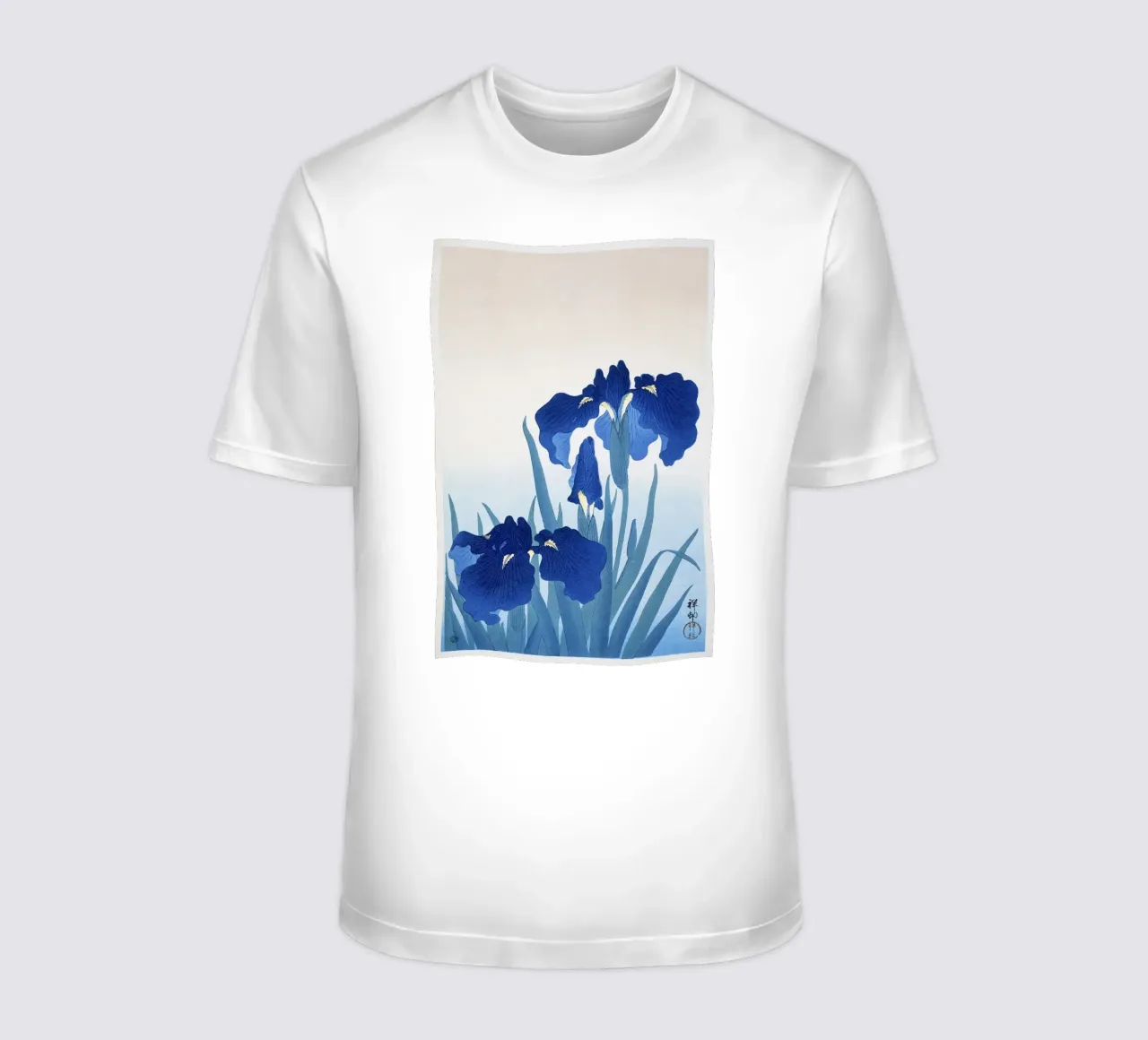 Iris Flowers 1925 by Ohara Koson t-shirt by Pretty Flowers Vintage Botanicals