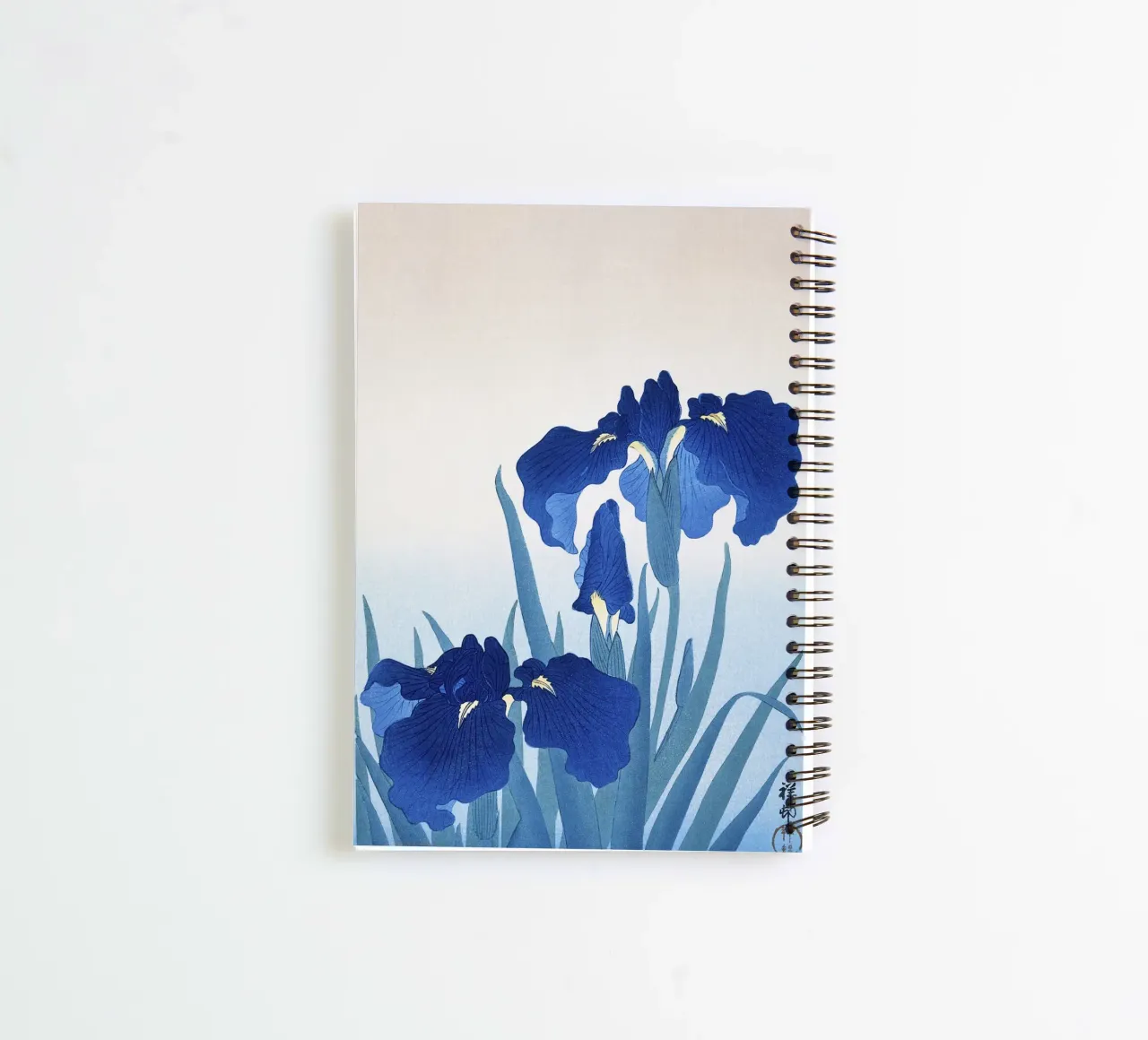 Iris Flowers 1925 by Ohara Koson spiral notebook by Pretty Flowers Vintage Botanicals