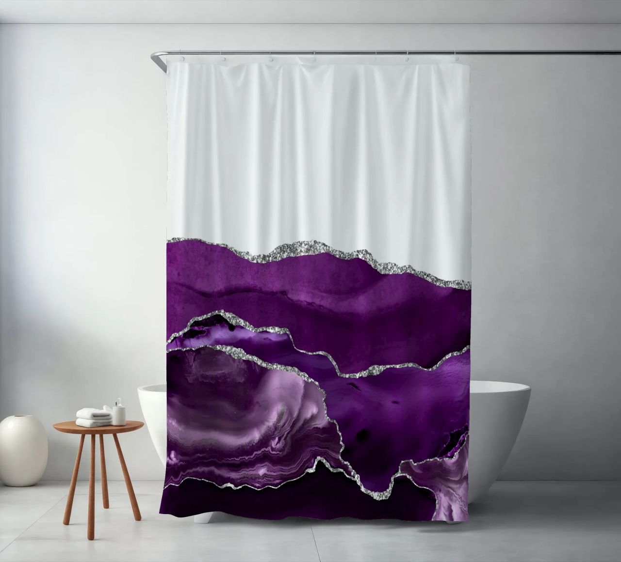 Agata viola e argento Texture 07 tenda da doccia da Gemstone Textures