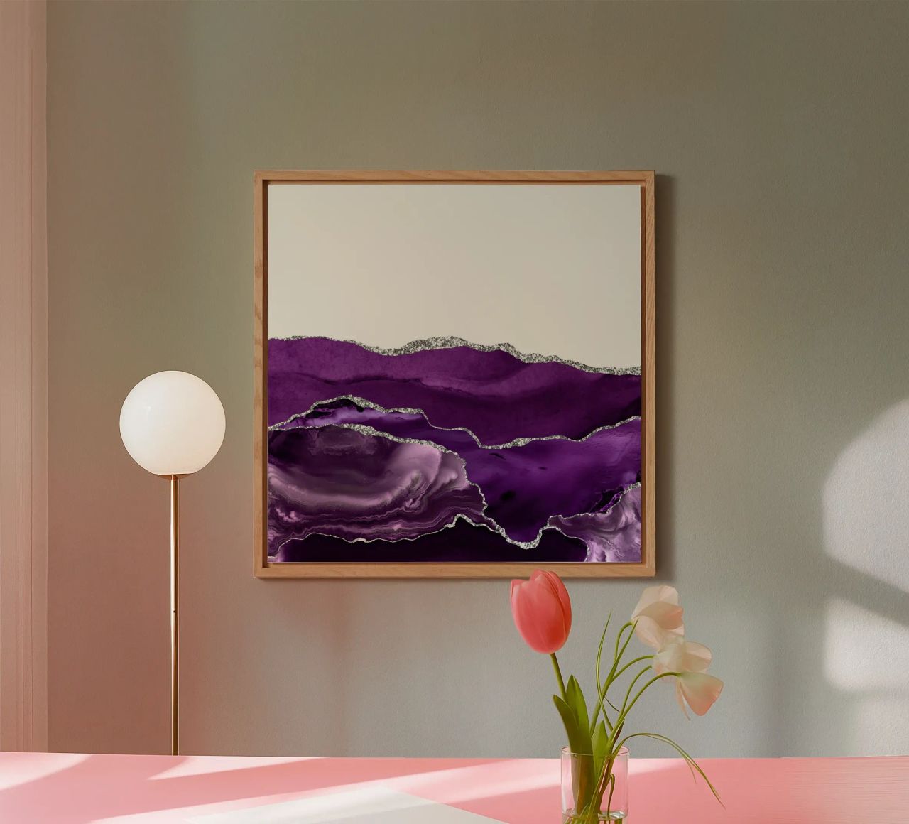 Agata viola e argento Texture 07 alluminio dibond da Gemstone Textures