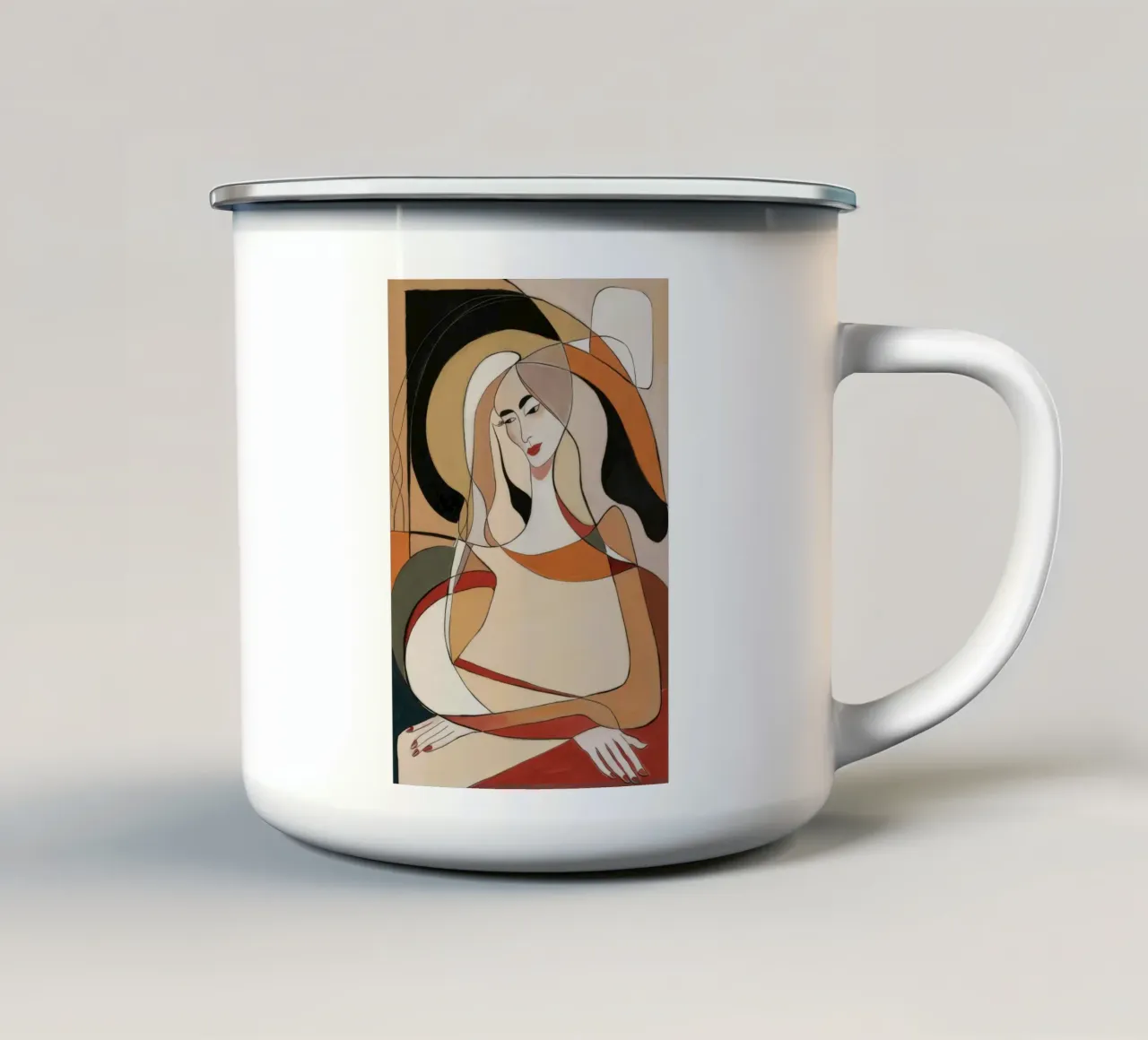 Riflessione astratta tazza in smalto da Crimson Whisper