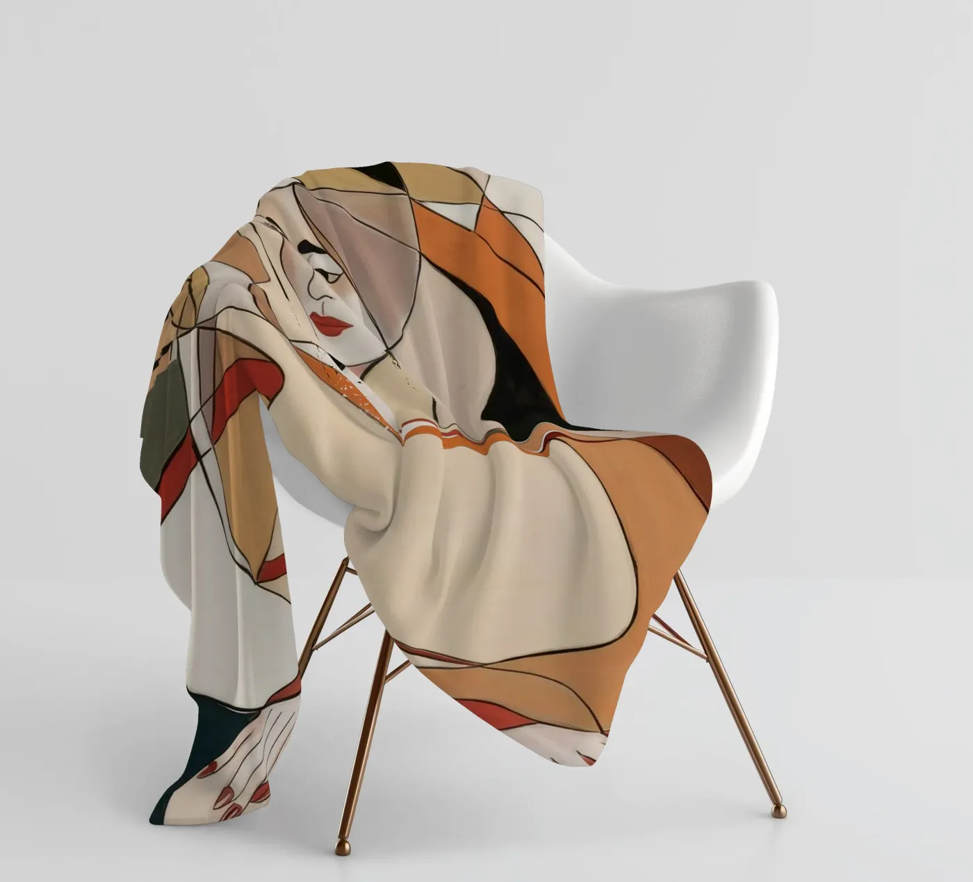 Abstract Reflection fleecedeken van Crimson Whisper