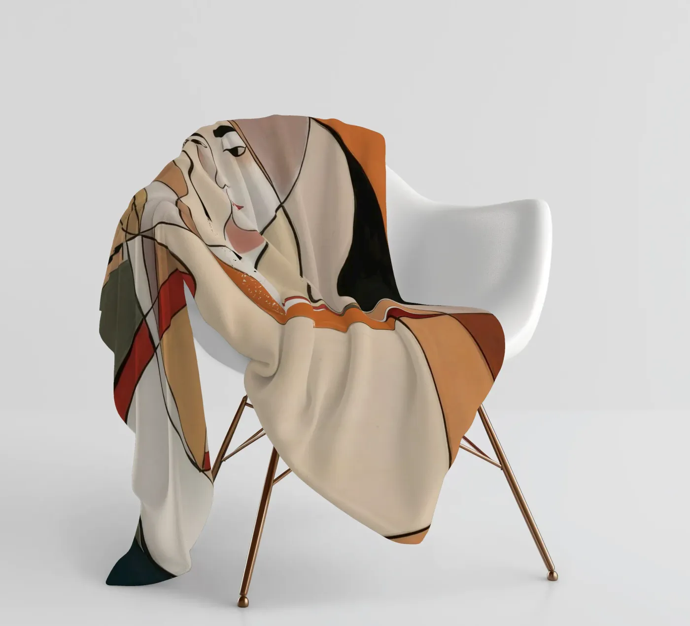 Abstract Reflection fleecedeken van Crimson Whisper